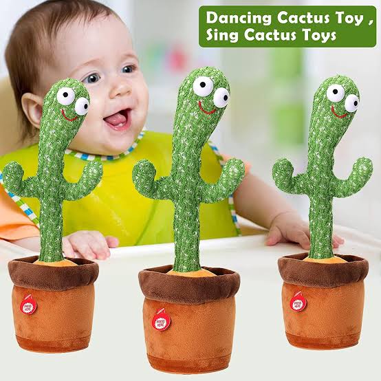 Rechargeable Dancing Cactus Plush Toys with Light Funny Singing Electronic Recording Function